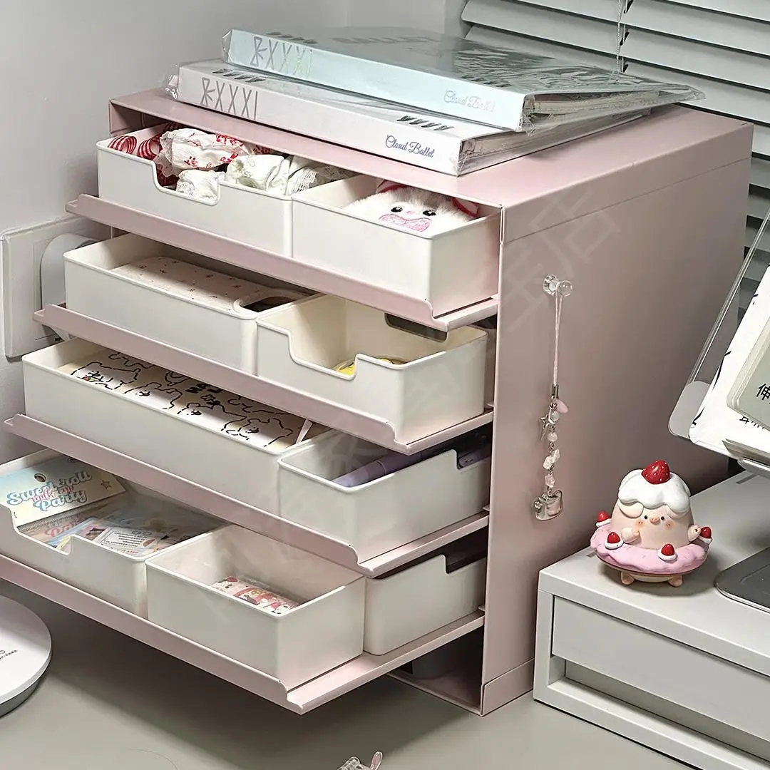 Flat Replacement Office Desktop Pull-out Type Layered Tray Rack Cosmetic File Storage Box Letter Tray