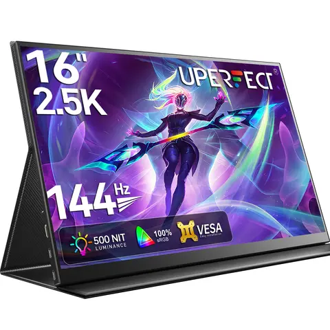 UPERFECT 2K 144Hz 450nits Portable Gaming Monitor 16" 2560x1600 QHD Display HDR FreeSync Laptop Eye Care External Second Screen