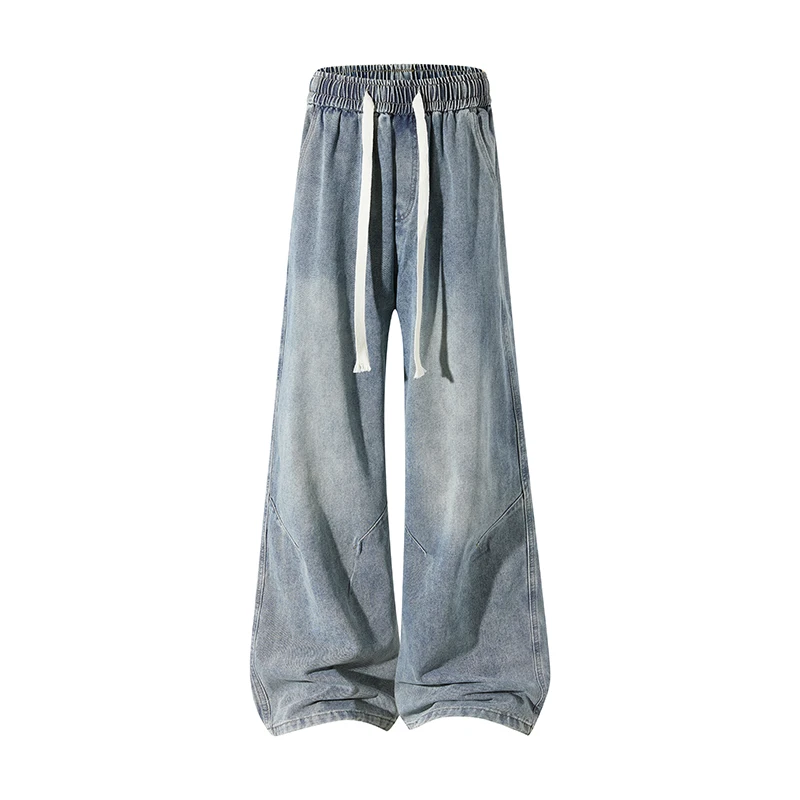 

Retro Distred Wide Leg Straight Cut Men's Jeans Spring Autumn Casual Cotton Blend Comfortable Fit Windproof Commute Ready