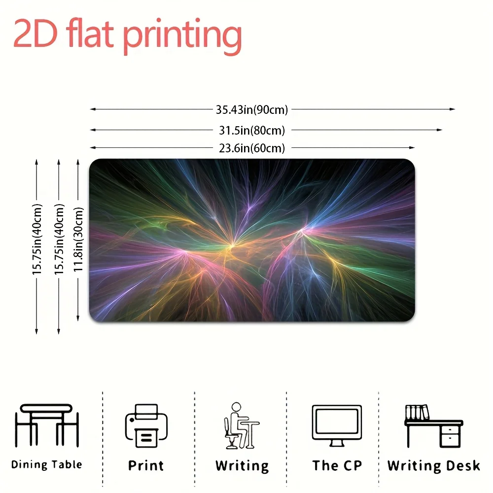 Rainbow Light Effect XXL Mouse Pad Extra Large Gaming Desk Mat Waterproof Non-slip Keyboard Mat for Gamer Home Office