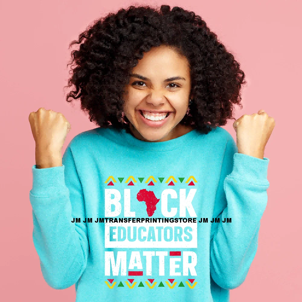 عرض ساخن على المعلم الافرو تصاميم سحرية الحديد على DTF نقل المعلمين الأسود الطباعة على استعداد للضغط للملابس