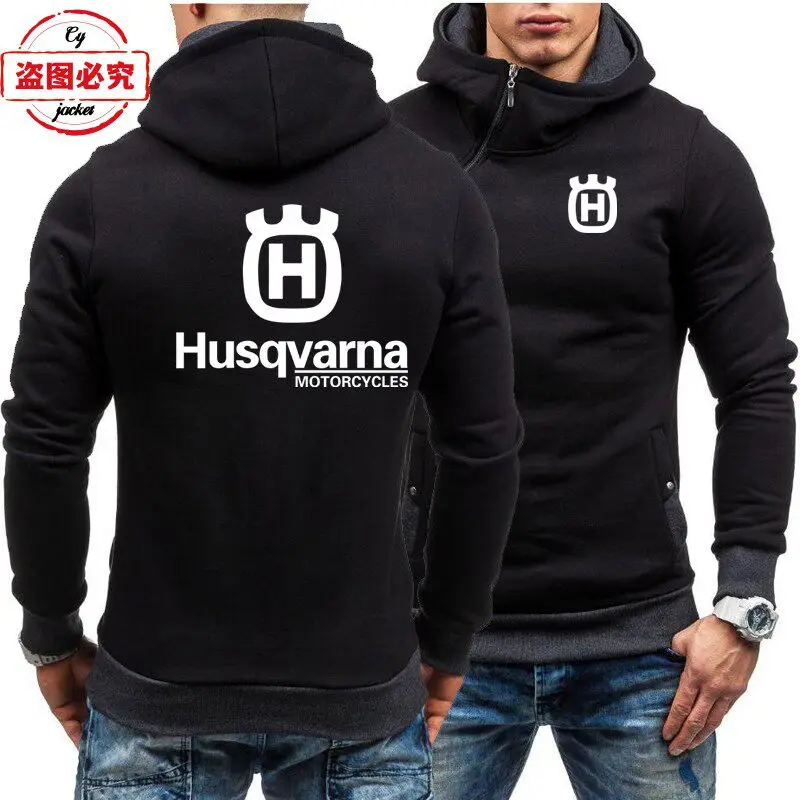 Husqvarna Motorcycle Logo Printed Racing Suit Long Sleeved Men's Top Casual Hoodie Husqvarna Team Cycling Suit Work Uniform