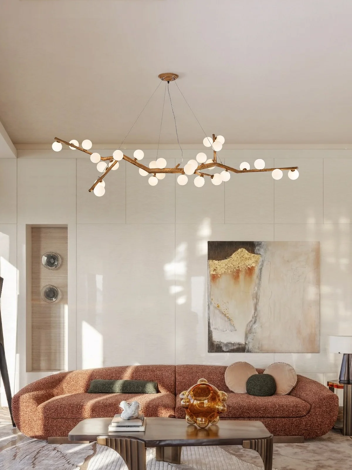 American Retro Led Branch Ceiling Chandelier Home Decoration Main And Guest Rooms Villas Stairs Bedrooms Bar Lighting Fixtures