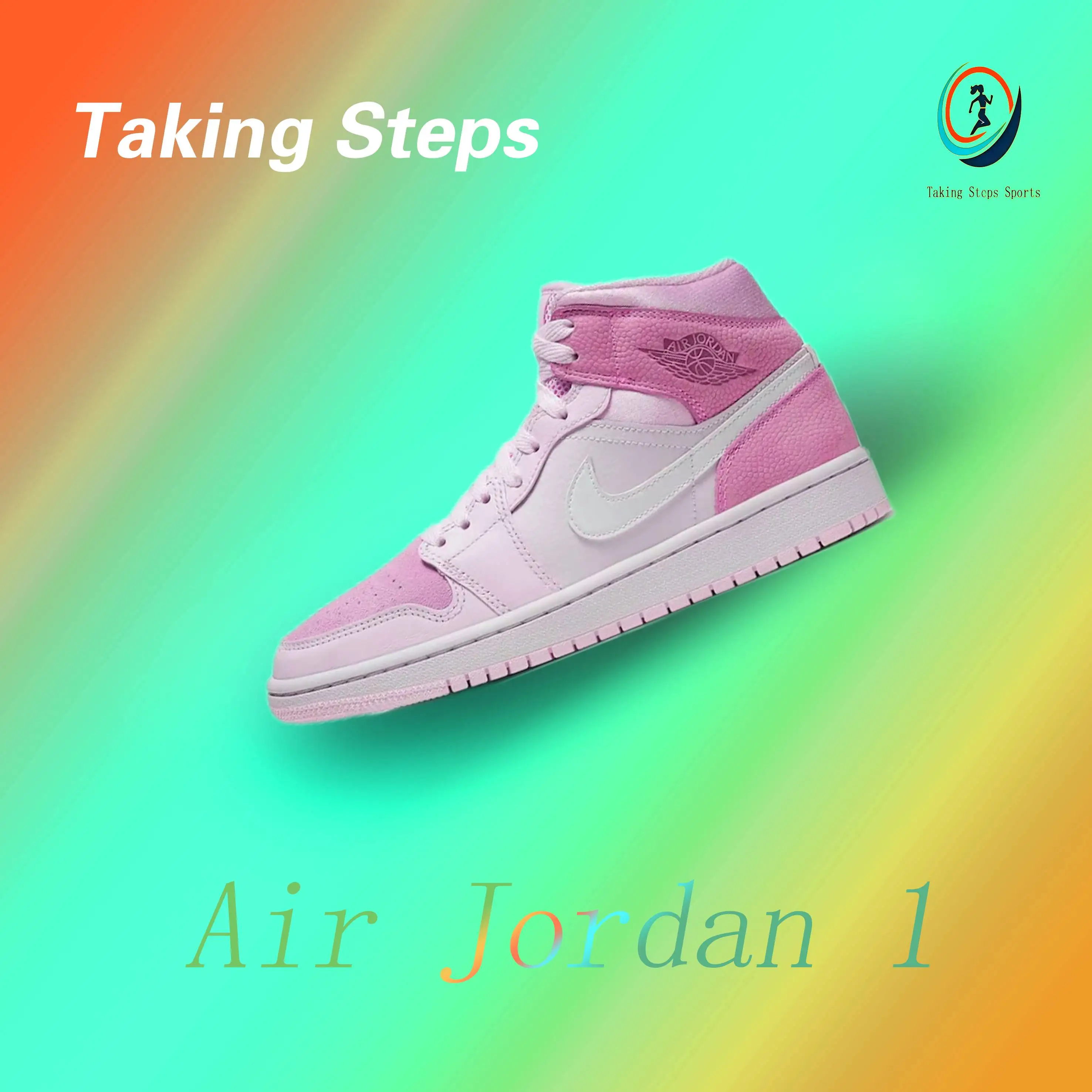 Jordan Air Jordan 1 Mid Mid Top Retro Plate Shoes Sport Shock Absorption Anti Slip Pink