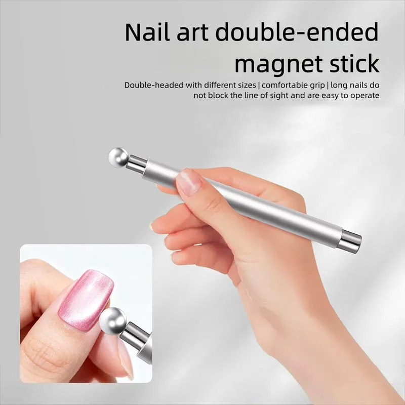Cat Eye Nail Polish Magnet Cylindrical Stick with Ball Cateyes Magnet Tool Strong Nail Magnet for Gel Varnish CXB06