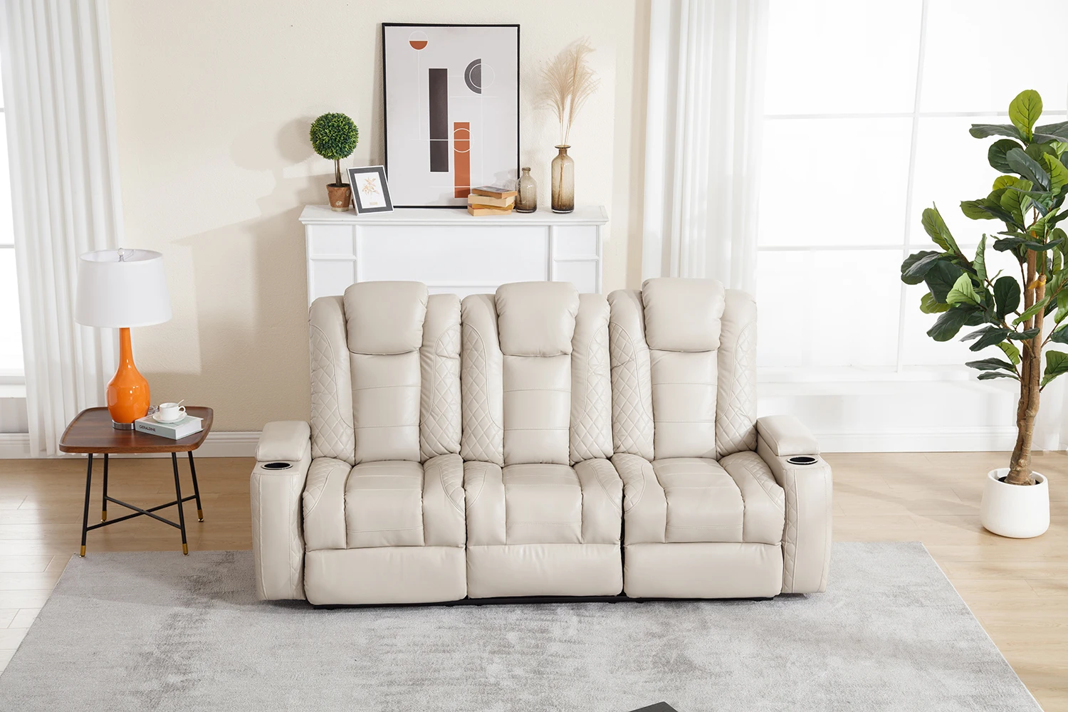 VANBOW Modern White Customizable American Style Sofa 3 Seater Electric Sofa