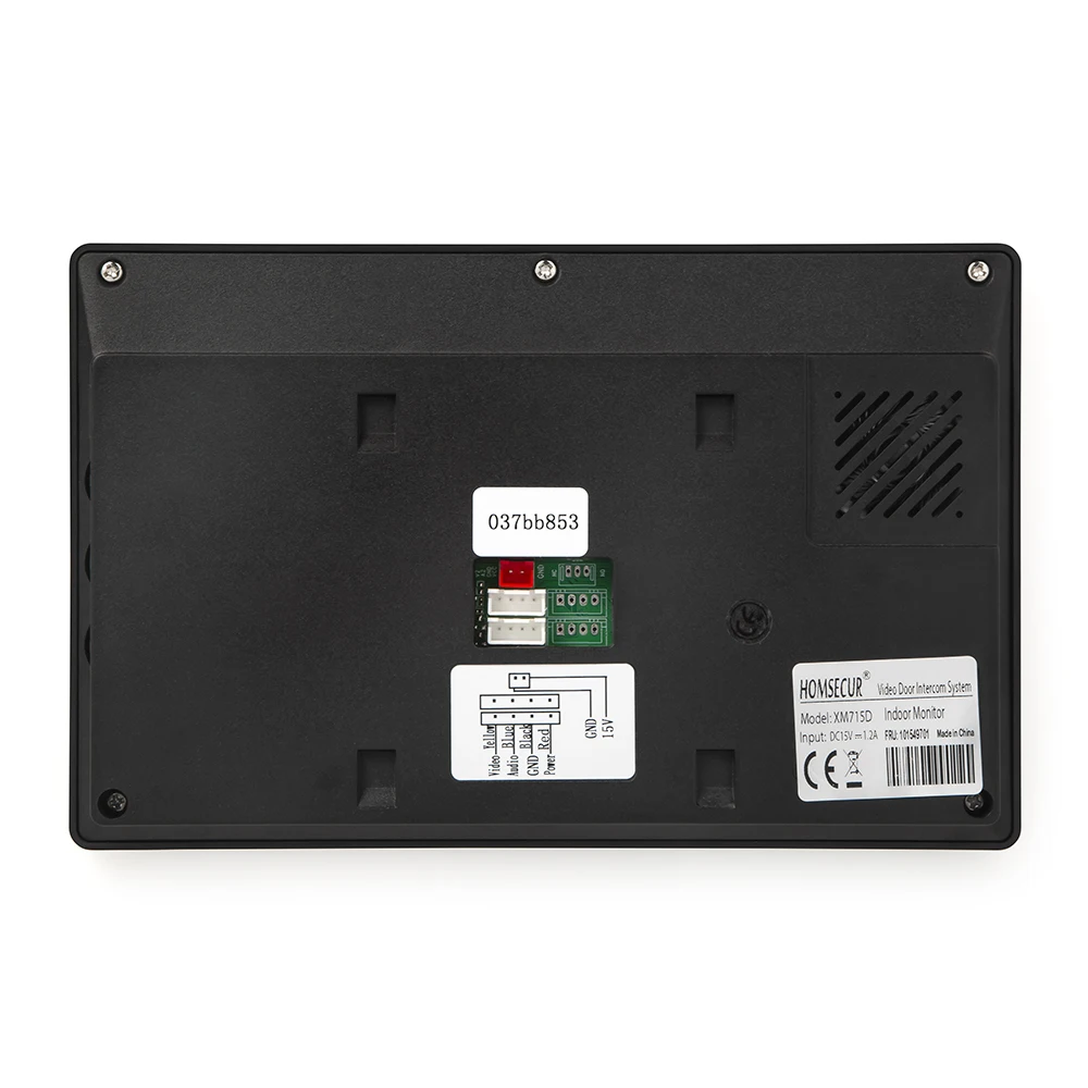 HOMSECUR 7" WIFI Video-Türsprechanlage, Gegensprechanlage, Außenüberwachung für 2 Familien