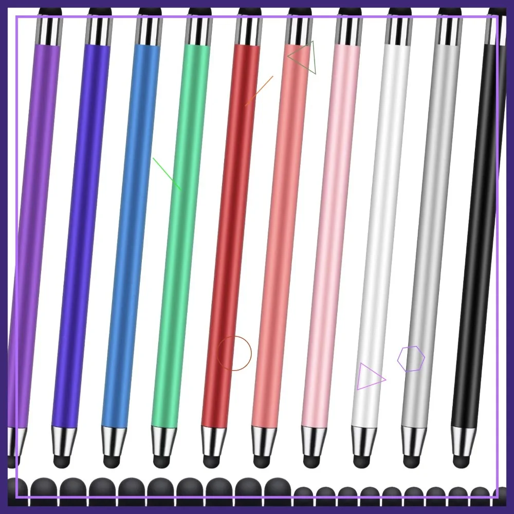 

Набор из 10 стилусов для сенсорных устройств, высокоточная конструкция 2-в-1, совместимость с iPad, iPhone, Android