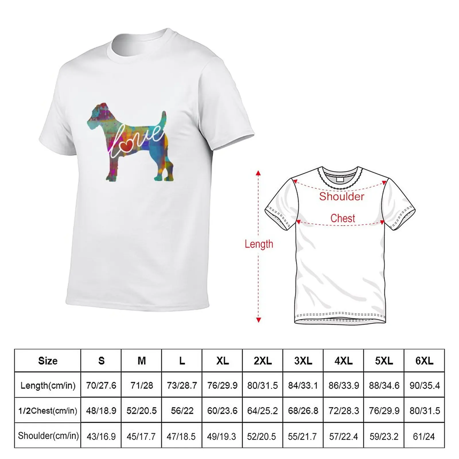 New Jack Russell Terrier Love - A Bright and Colorful Watercolor Style Gift T-Shirt anime T-shirt short plain t shirts men