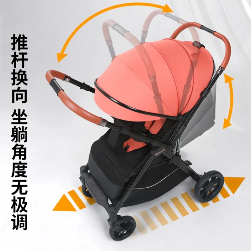 Il passeggino può sedersi e sdraiarsi nel passeggino bidirezionale ammortizzante per neonati dai 0 ai 3 anni