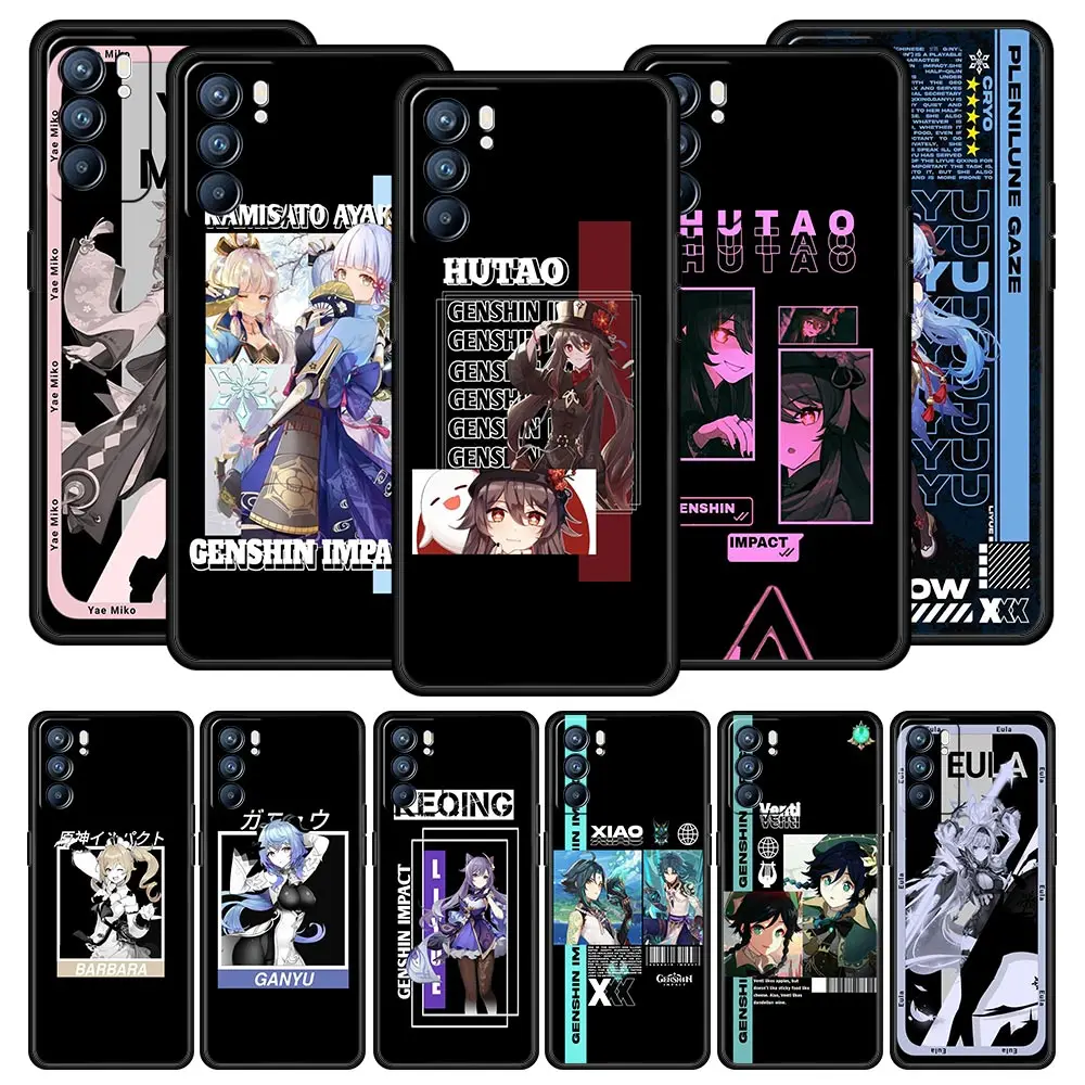 Genshin Impact Kazuha Phone Case For OPPO Find X5 A54 A53 A52 A9 2020 A16 A15 A95 A76 A74 A12 Reno7 SE Reno6 Pro Plus 5G Cover