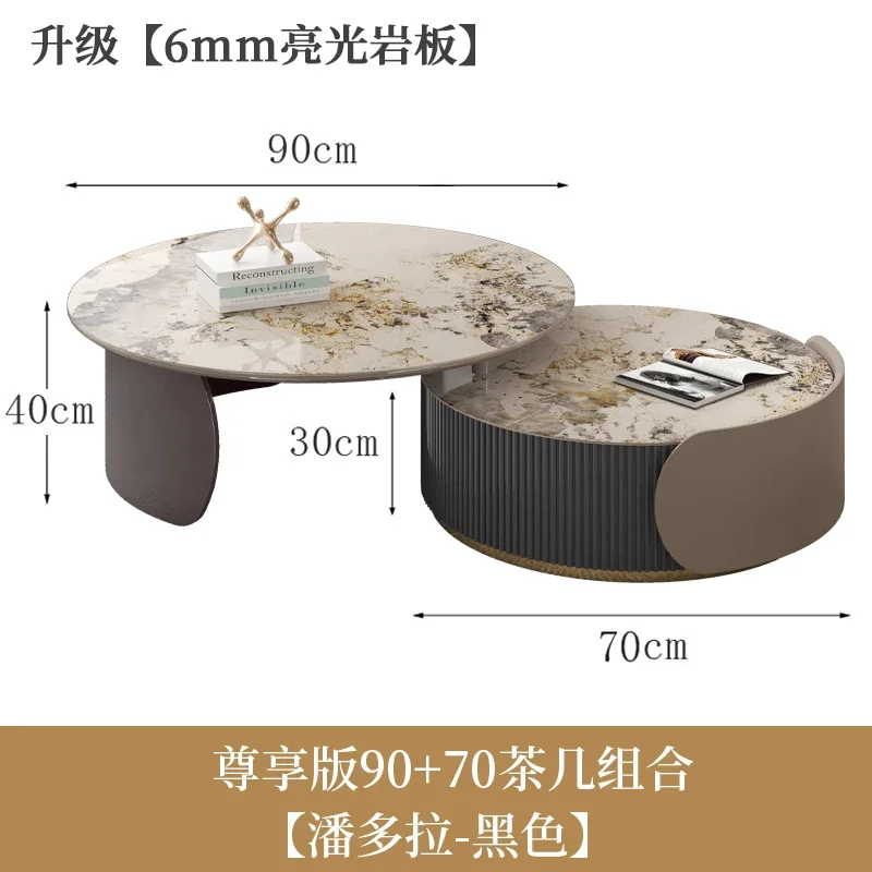 Unique Aesthetic Coffee Tables Marble European Glam Nordic Luxury Trendy Coffee Tables Round Modern Mesas Living Room Furniture image 3