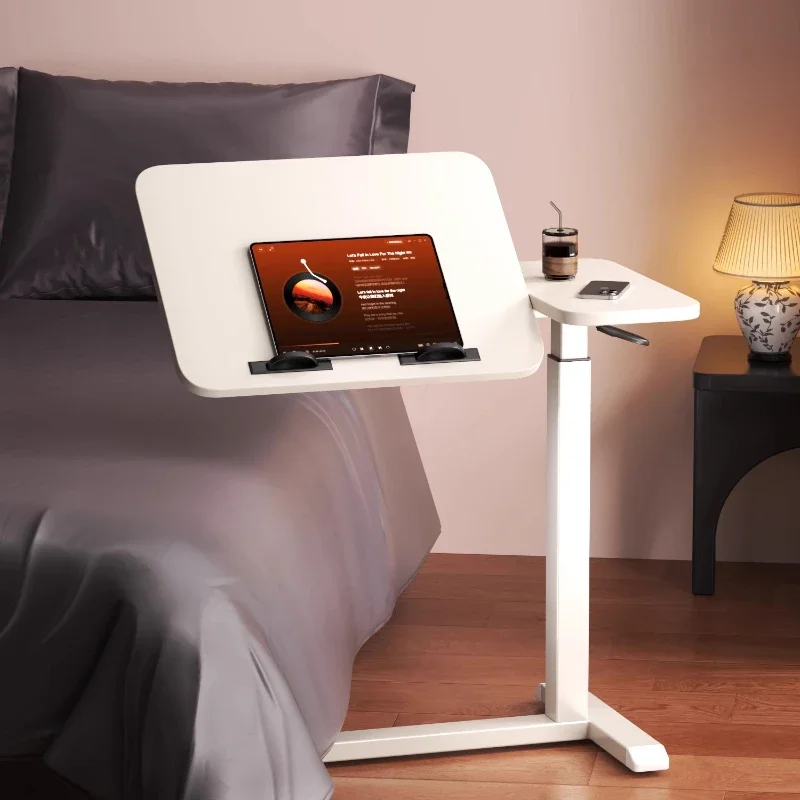 Movable Height Adjustable Computer Desk, Home Living Room Sofa Table, Foldable Bedside Table, Portable  Compact Work Desk