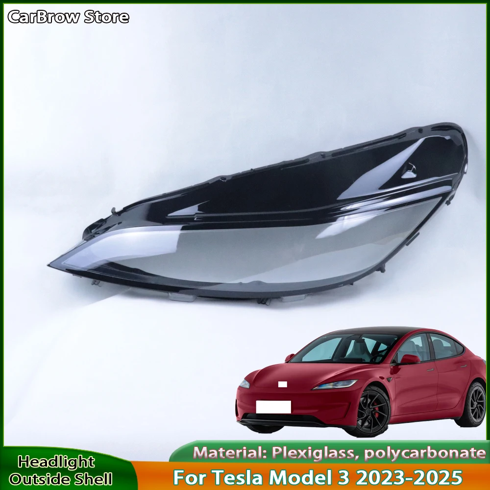 

Transparent Lampshade Headlight Shell For Tesla Model 3 Y 2023-2025 Car Accessories Headlamp Cover Plexiglass