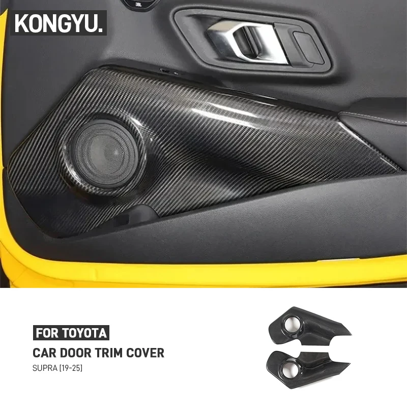 

Для Toyota GR Supra A90 A91 MK5 2019-2025 настоящее углеродное волокно, внутренняя дверь автомобиля, аудио динамик, панель, накладка, аксессуары для интерьера