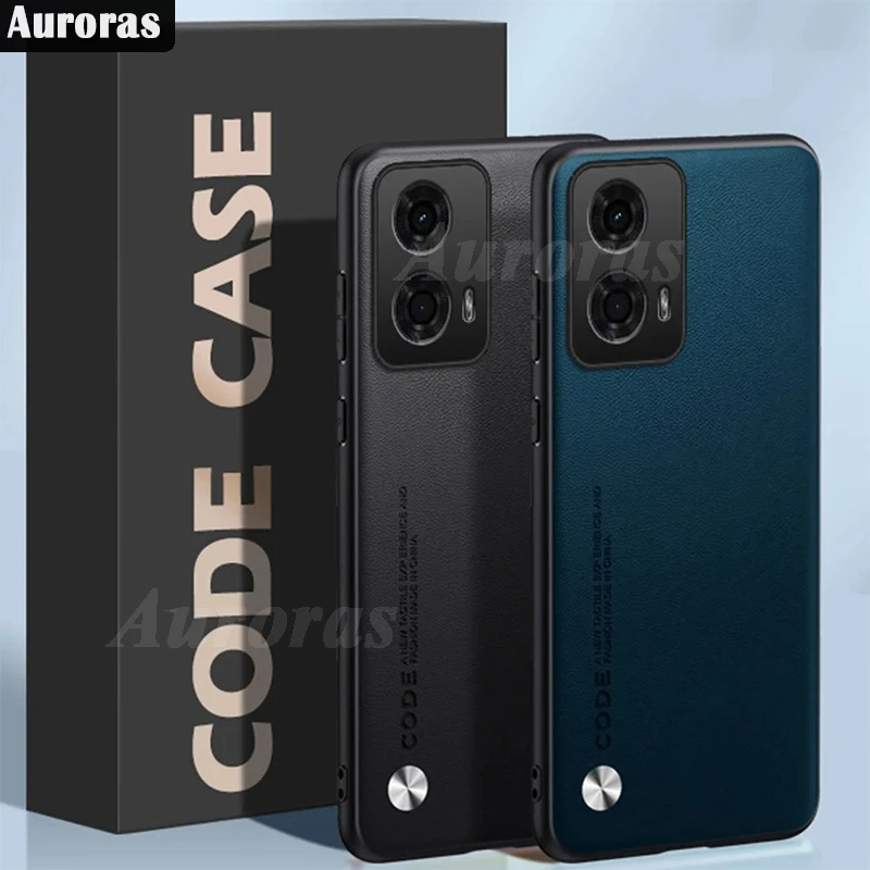 

Auroras For Motorola G34 5G Case Classic Solid Color Leather Shell For Moto G04 G24 Power Shockproof Back Cover