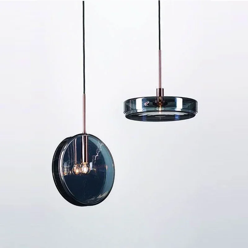 

GHEUVNJ Modern minimalist glass restaurant single head chandelier Nordic bedroom bedside lamp restaurant bar coffee shop bar co