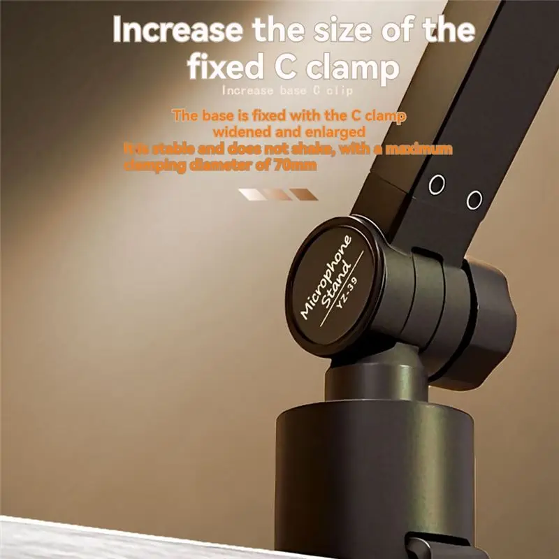 N34R-Boom Desk Mic Holder,With Upgraded Clip-Microphone Stand Holder For Under 1.5Kg Mics