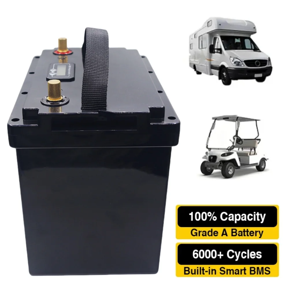 Lithium iron phosphate battery with integrated BMS, golf cart, solar cycle, 12V, VEFEPO4200AH comes with a complimentary charger