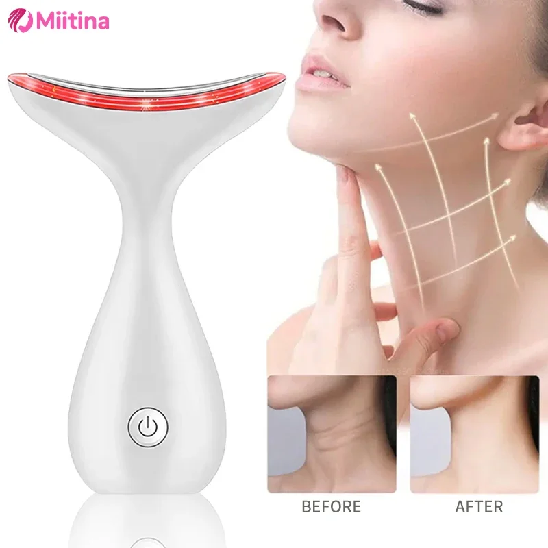 

EMS Neck Beauty Device Micro-current Red Light Firming Rejuvenating Skin Ion Importer Facial Lifting Neck Lines Skin Care Tools