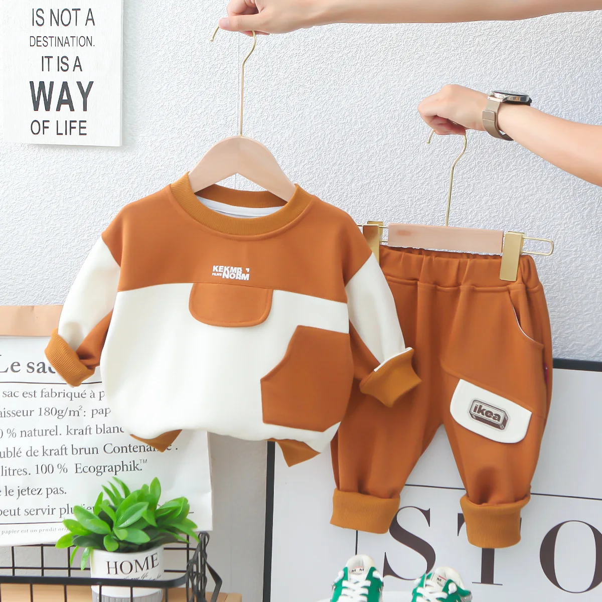 Clothing Set Spring  Autumn Boys and Girls Fashion Versatile Casual Sportswear Top/Pants 0-7 Year Old Beibei New Children's Wear