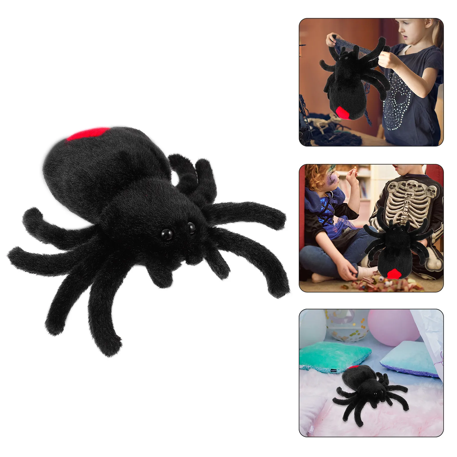 

Halloween Spider Stuffed Simulation Soft PP Cotton Plaything Decoration Funny Realistic Spider for Home Festival Birthday Gift