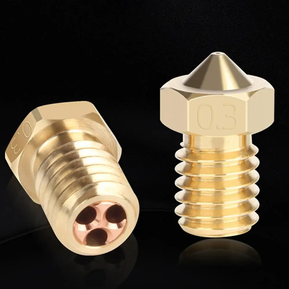 1.75mm Filament Nozzle Hot End Three Eyed Spray Nozzle High Durability 3d Printer Accessory Easy to Install Universal High Flow