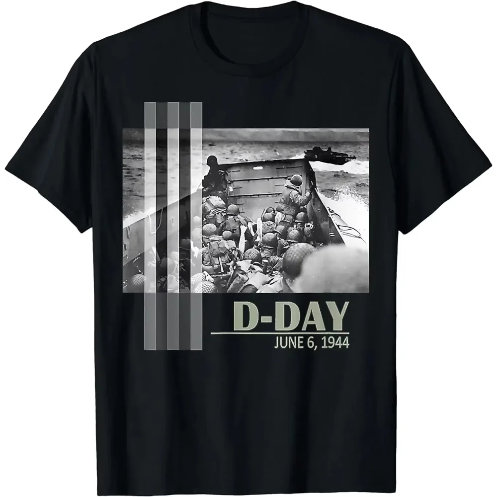 D-Day 06 Juin 1944 WW2 Normandie Landings - Operation Overlord T-Shirt Short Sleeve Casual Cotton O-Neck Men T Shirt