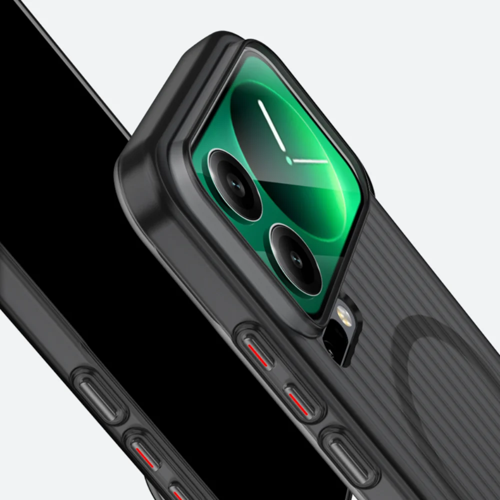 حافظة شفافة مغناطيسية صلبة مموجة لهاتف Xiaomi 17 Pro Max 17 Pro شحن لاسلكي Magsafe غطاء خلفي بلوري لهاتف Xiaomi 17