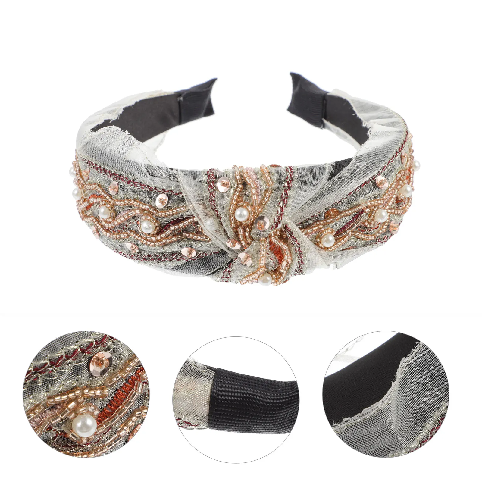 

Pearl Hairband Retro Style Hoop Decorative Party Wedding Female Hairbands Fashion Accessories Decorative Hair Hoops