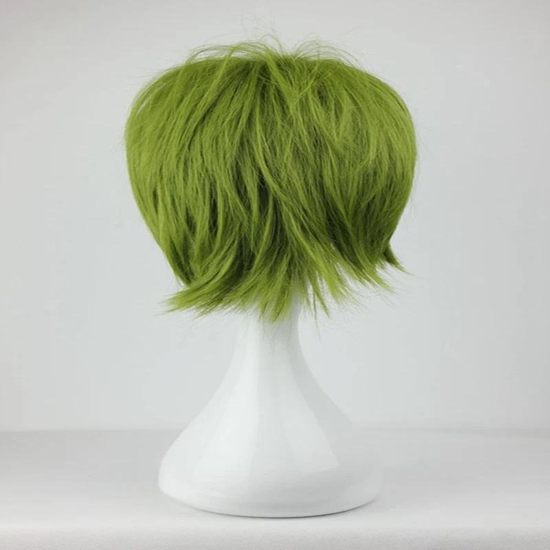 HAIRJOY włosy syntetyczne krótka zieleń wojskowa peruka do cosplay no Kuroko no Basuke Midorima Shintaro peruka Anime