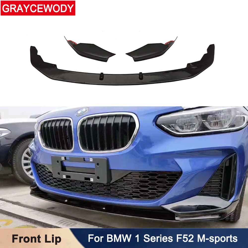 ABS Carbon Fiber Pattern MP Style F52 Car Front Bamper Lip For BMW 1 Series F52 M-sports 2019-2022 Styling Modification