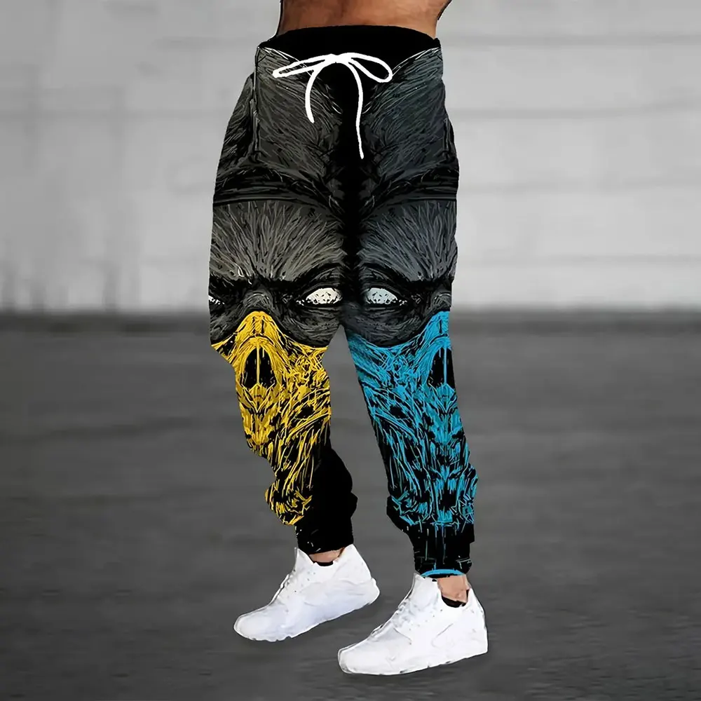 

Winter New Thick Warm Pants Men's Large Size Loose Casual Pocket Draw Rope Sports Sweatpants Fashion 3D Tiger Print Sweatpants