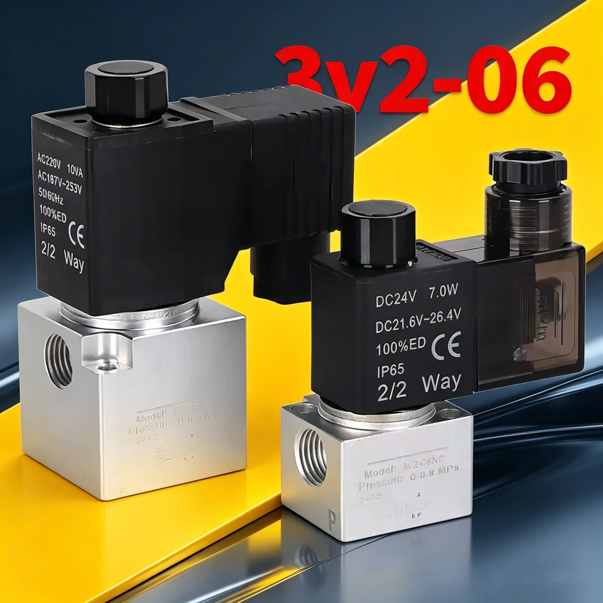 3V2-06-NC 3V2-08-NO Vacuum Solenoid Valve Direct Acting Valve Negative Pressure Reversing Valve High Frequency
