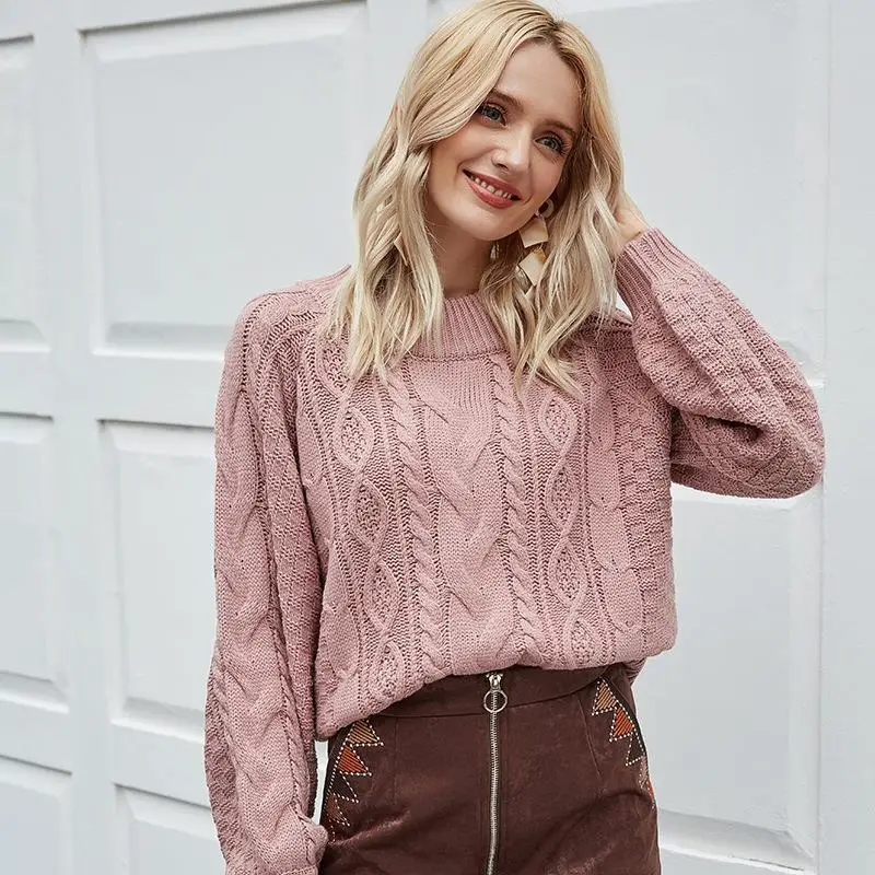 

Women's Hooded Knitted Sweater Twisted Flower Long Commute Sle Thiened Acrylic Color Casual Faion Autumn Wear