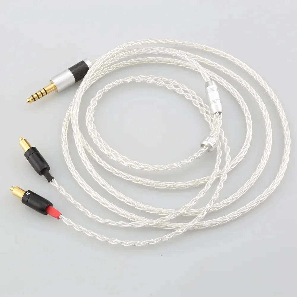 8 Core OCC Silver Gold Plated Braided Earphone Cable For Shure SRH1540 SRH1840 SRH1440 Headphone