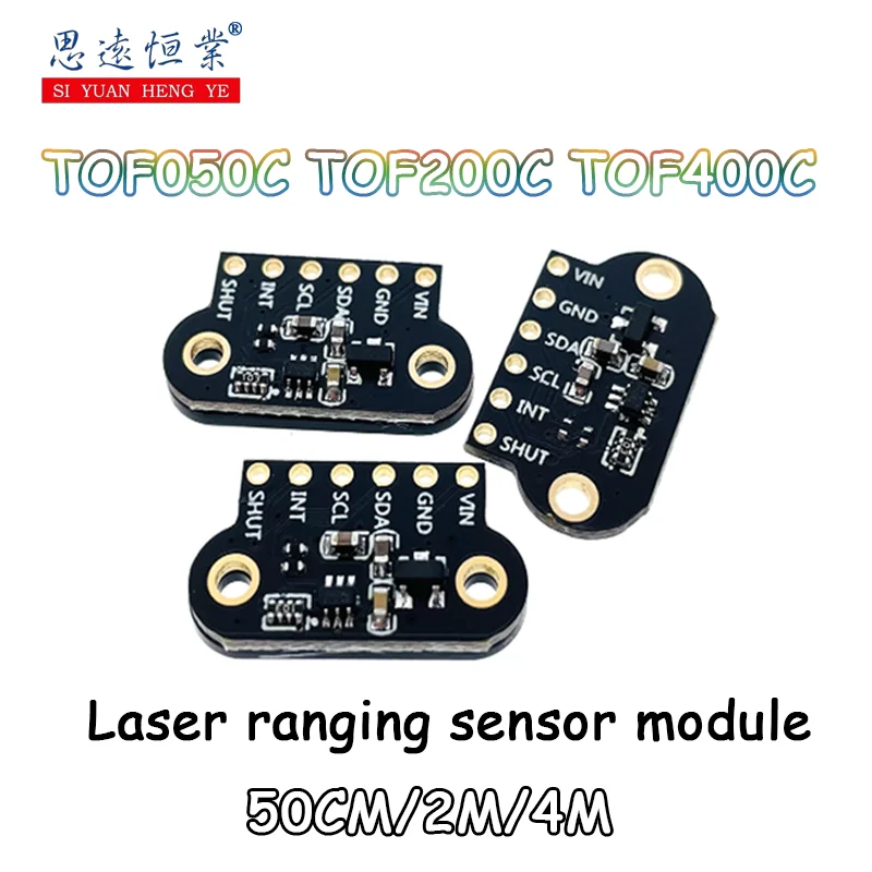 1pcs VL6180/VL53L0X/VL53L1X Time of Flight (ToF) Laser Ranging Sensor Module TOF050C TOF200C TOF400C 50CM/2M/4M IIC For Arduino