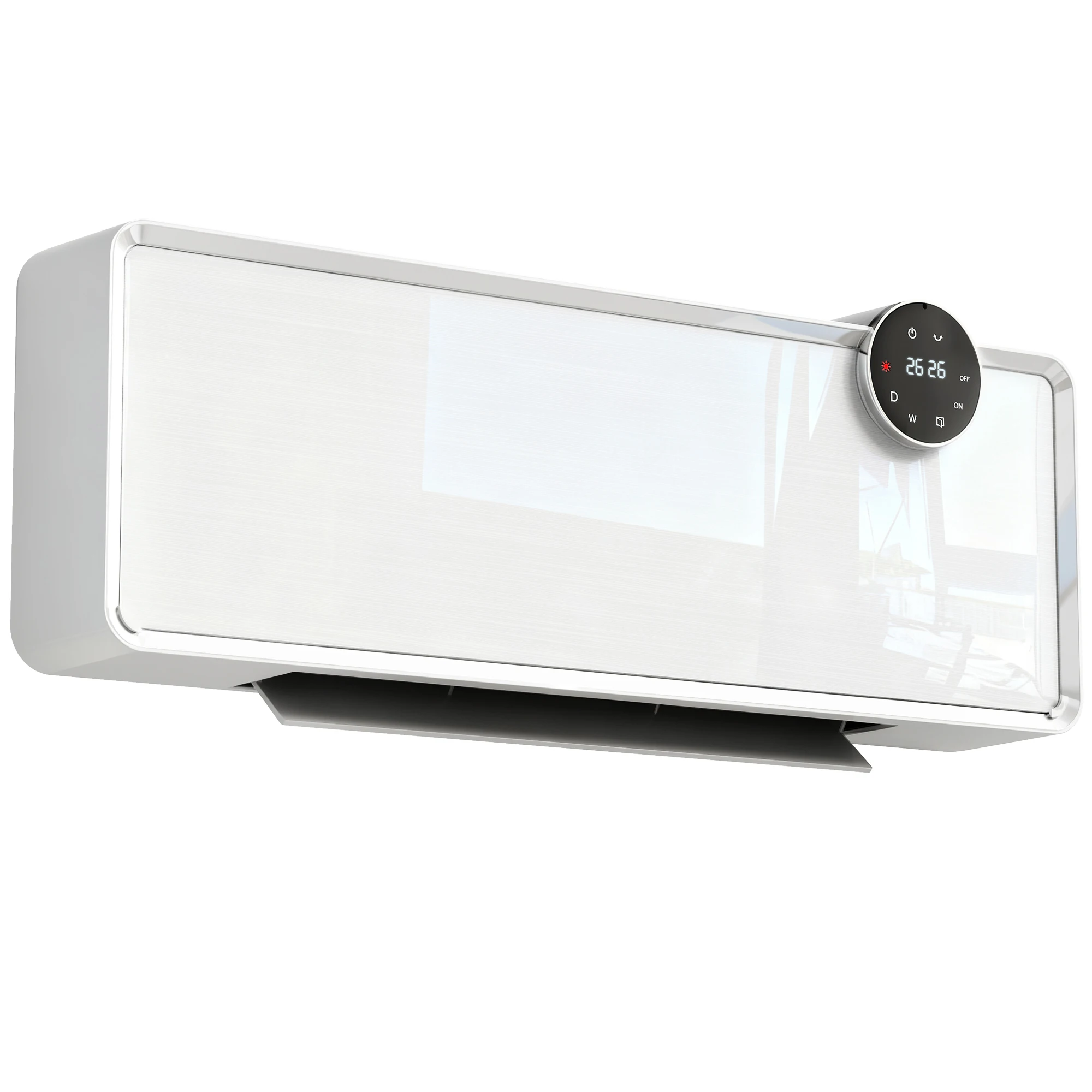 HOMCOM keramische wandverwarming 1000/2000W, elektrische radiator, ventilator, 3 standen, thermostaat, oscillatie, weekprogrammering, timer, detectie van open raam, afstandsbediening, Wit