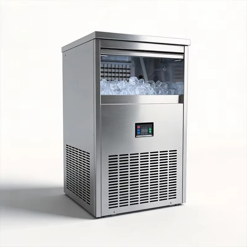 Commercial Ice Maker Machine 40kg to 80kg Stainless Steel Cube Making Machine Automatic Industrial Restaurant Bar Fridge
