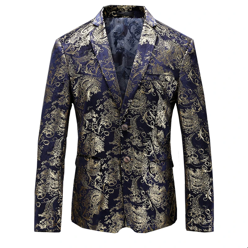 2023 Fashion New men\'s Casual Trend Flower Suit/maschile Slim fit blazer giacca cappotto stampa Dress