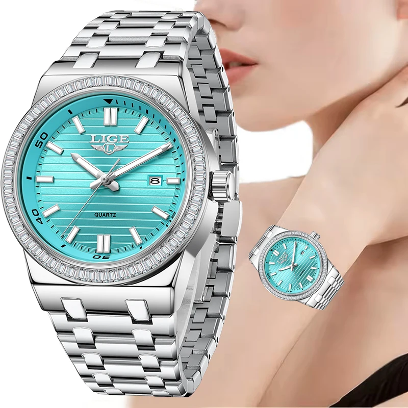 

2026 LIGE New Luxury Women Watch Simple Elegant Ladies Quartz Watches Waterproof Luminous Bracelet Watches For Women Reloj Mujer