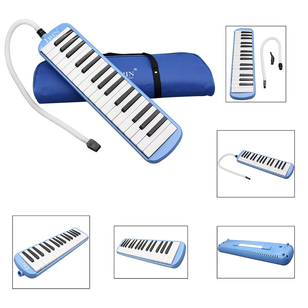 IRIN Melodica 32 Keys Blue with Pianica Mouth Piece Melodica Bag Harmonica Mouth Organ Kid Gifts Beginner Musical Instrument