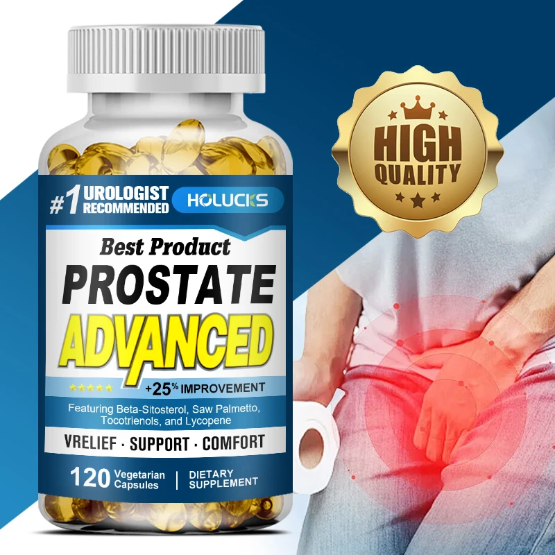 

Prostate Advanced with Saw Palmetto - Prostate Health Supplements for Men, Bladder & Urinary with Beta-Sitosterol, and Lycopene