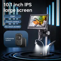 zz For 10.1 Inch IPS Large Touch Screen 1600X 12MP Camera electron microscope Video Digital Microscope camera With Dual Fill