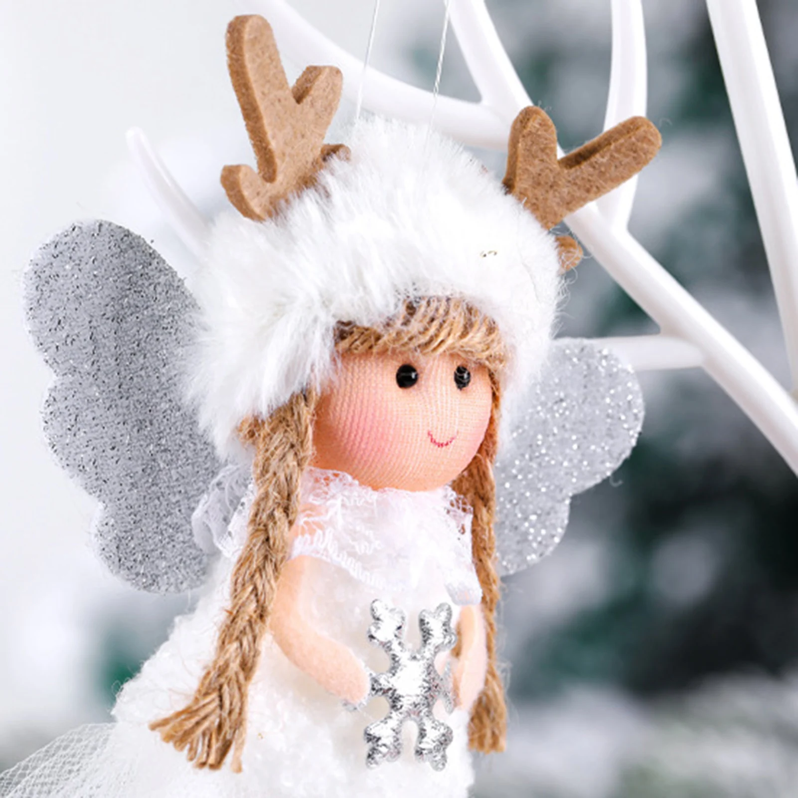 Christmas Angel Doll Hanging Pendent Exquisite and Compact Pendant for Home Office Door Window Decorations