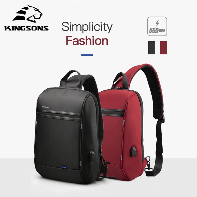 Kingsons Single Shoulder Bag Men Waterproof Laptop 13/13.3 inch Mini School Bags for Boys 2024