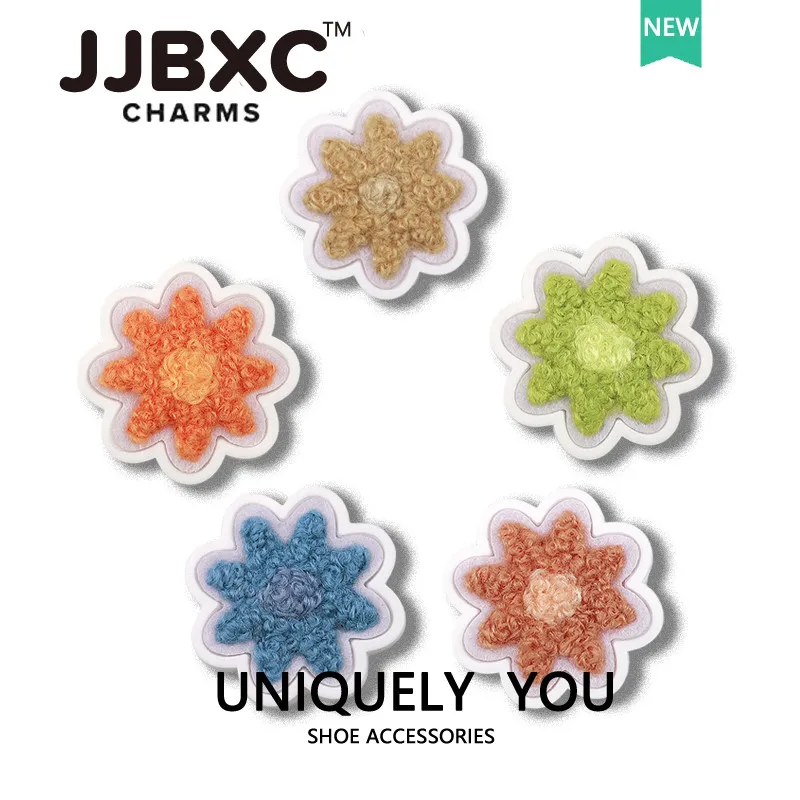 JJBXC CHARM Shoe Accessories Plush Flower Cartoon Jewelry Shoe Flower DIY Fashion Shoes Decorations Suitable for cross Shoes
