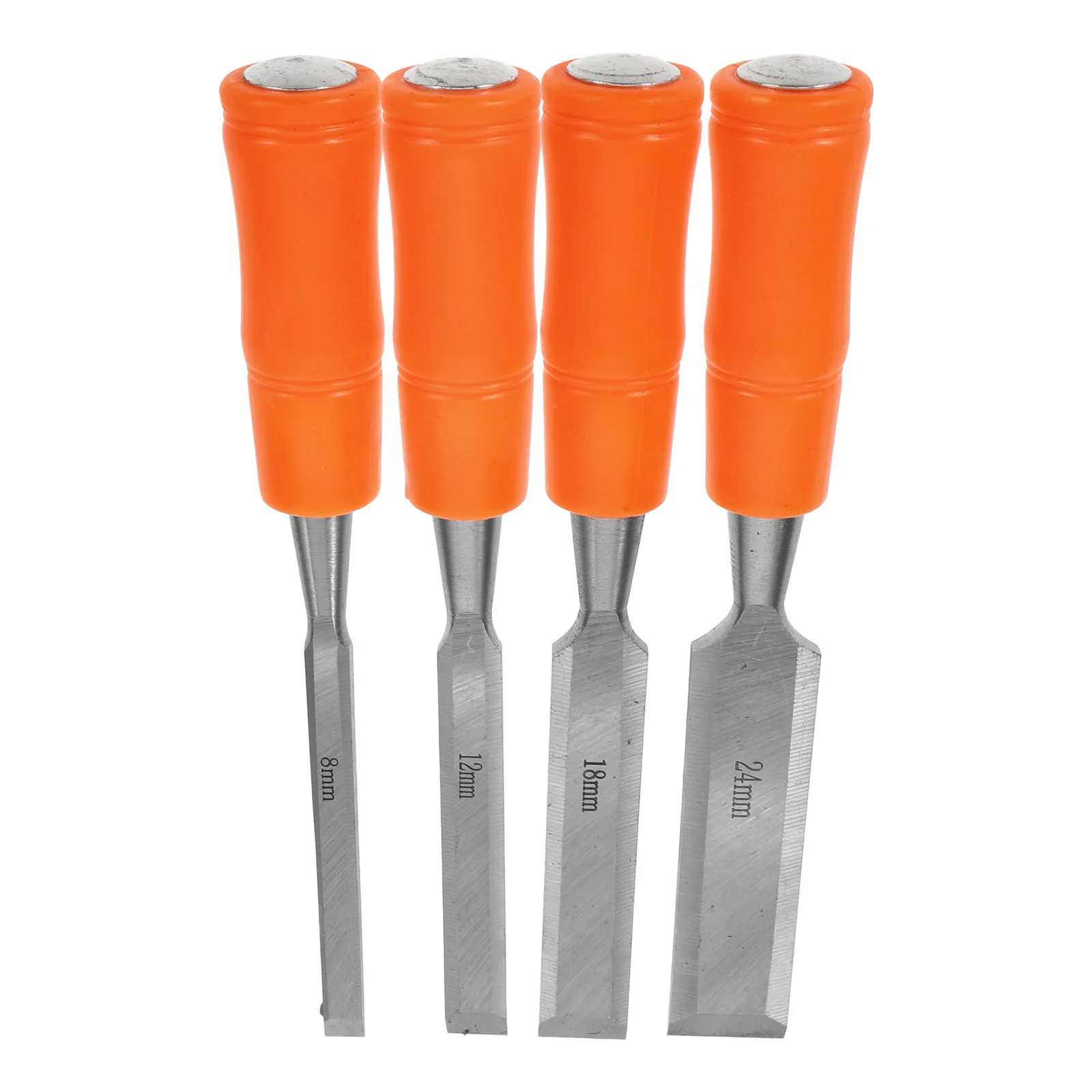 

4pcs Woodworking Chisels High Carbon Steel 8 12 18 24mm Flat Tip Carving Tools Professional Handheld Craft Chisels Carpenter