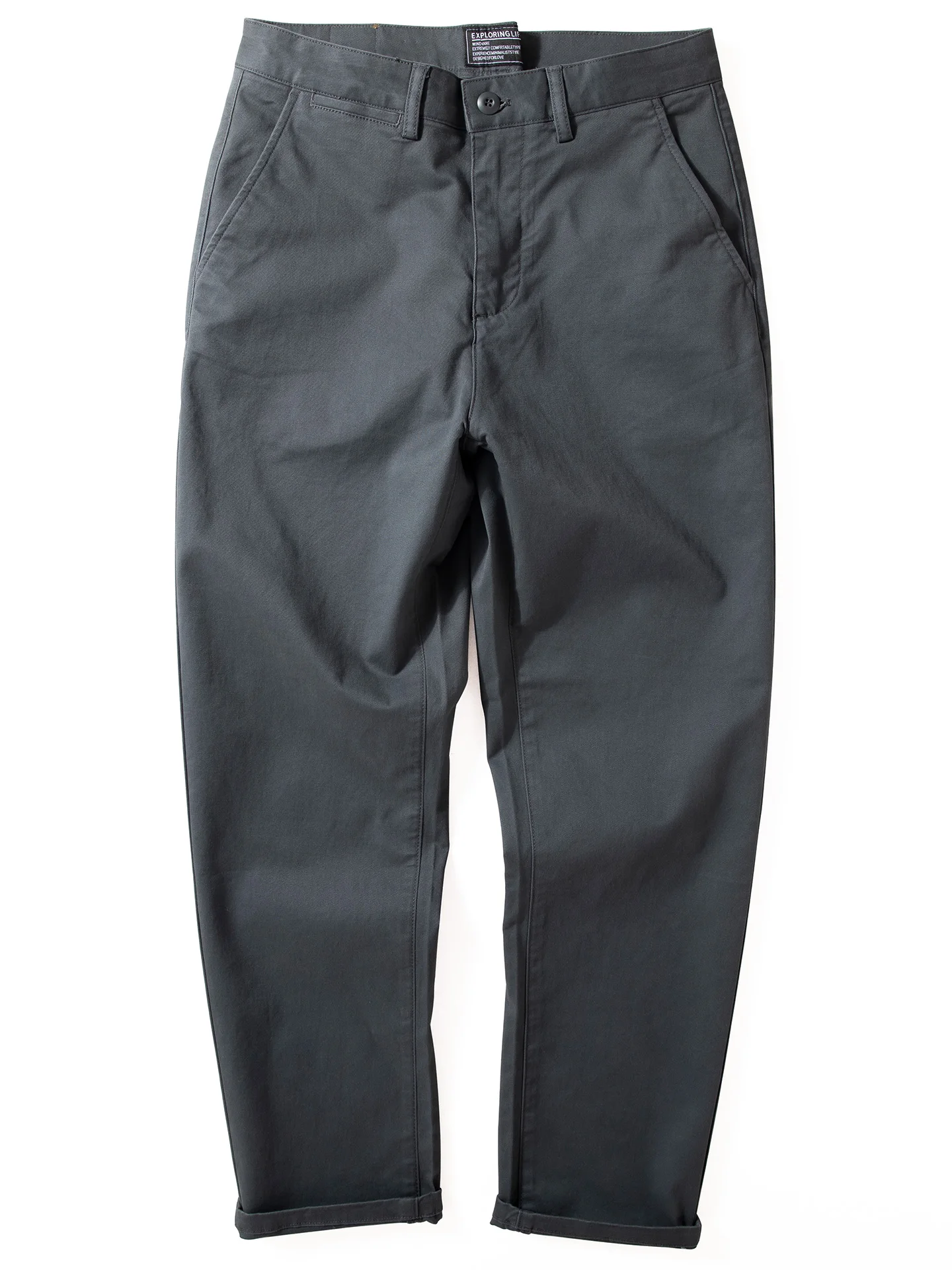 

Men's Casual Cotton Stretchy Straight Leg Pants Autumn New Sle Simple Design Comfortable Breathable Faionable Commute Pants