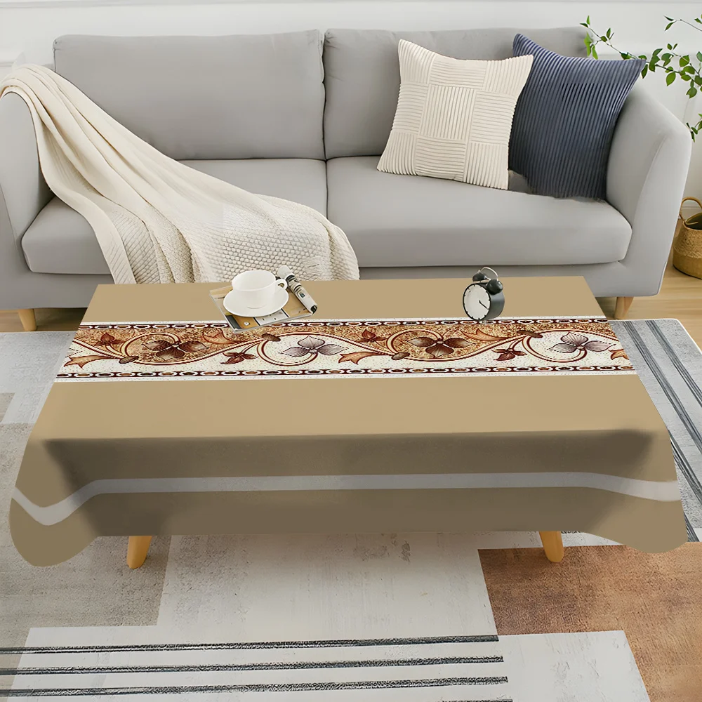 VIKAMA American Style Vintage Table Runner with Floral Jacquard Weave for Coffee Table Living Room Home Decor Outdoor Picnic Mat